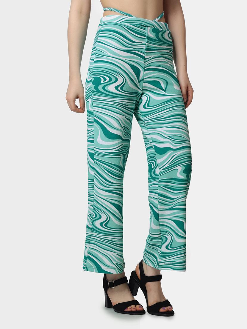 women printed wide leg trouser - 21523483 - Standard Image - 2