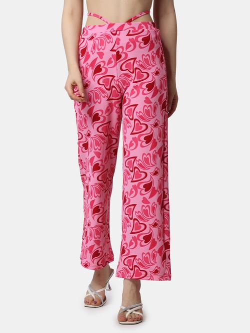 women printed wide leg trouser - 21523484 - Standard Image - 0