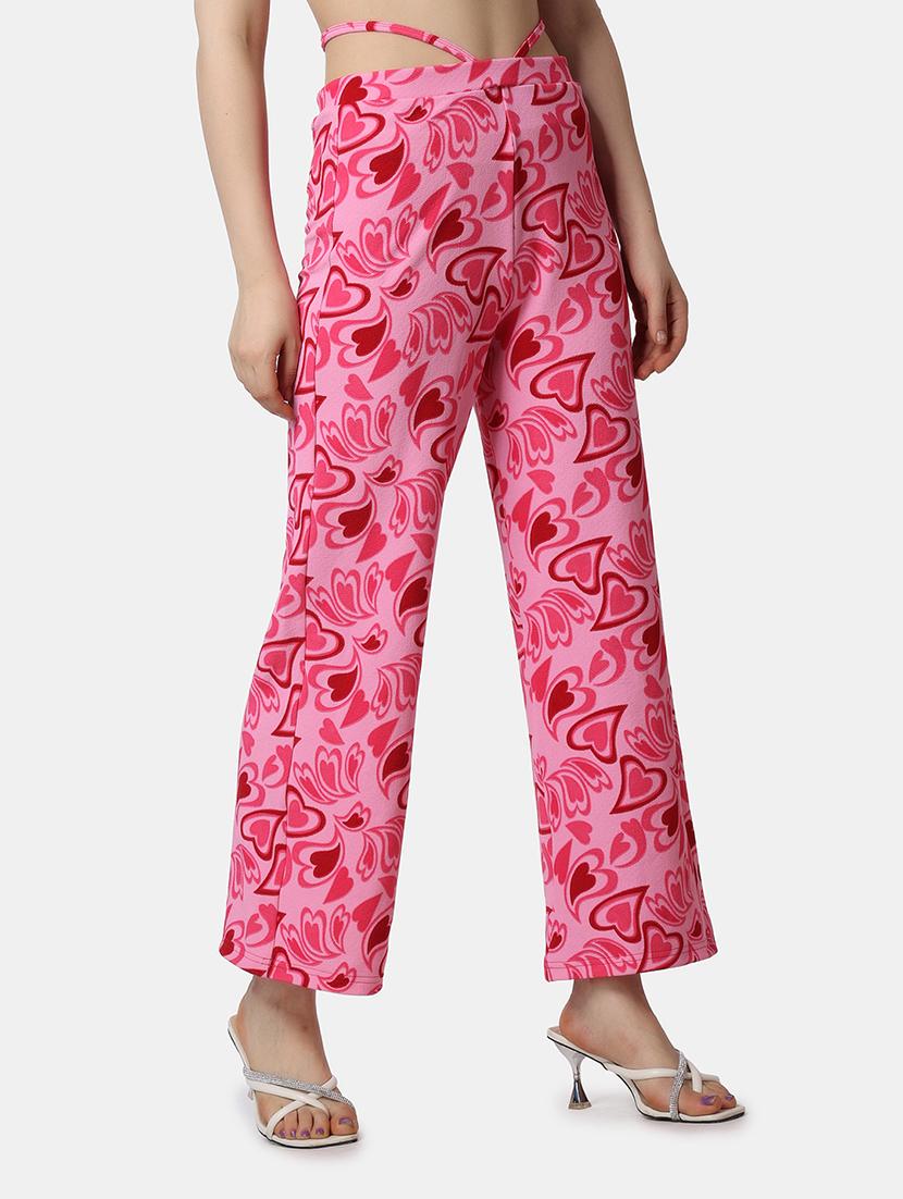 women printed wide leg trouser - 21523484 - Standard Image - 2
