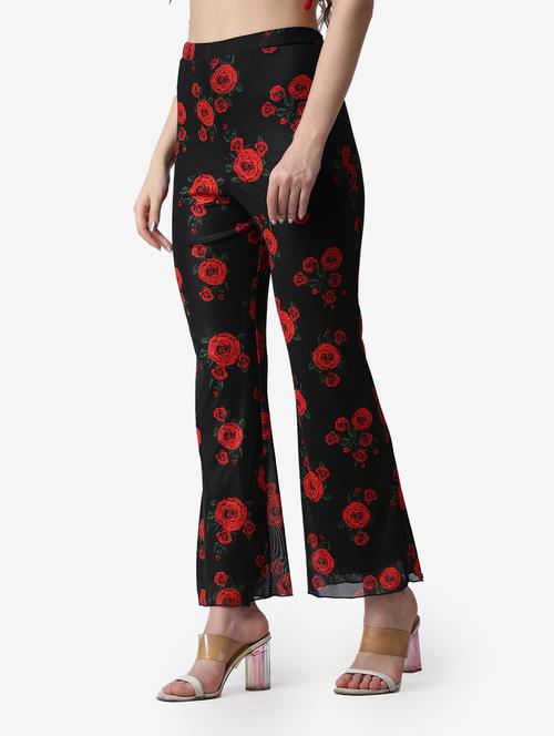 women floral printed bootcut trouser - 21523497 - Standard Image - 0