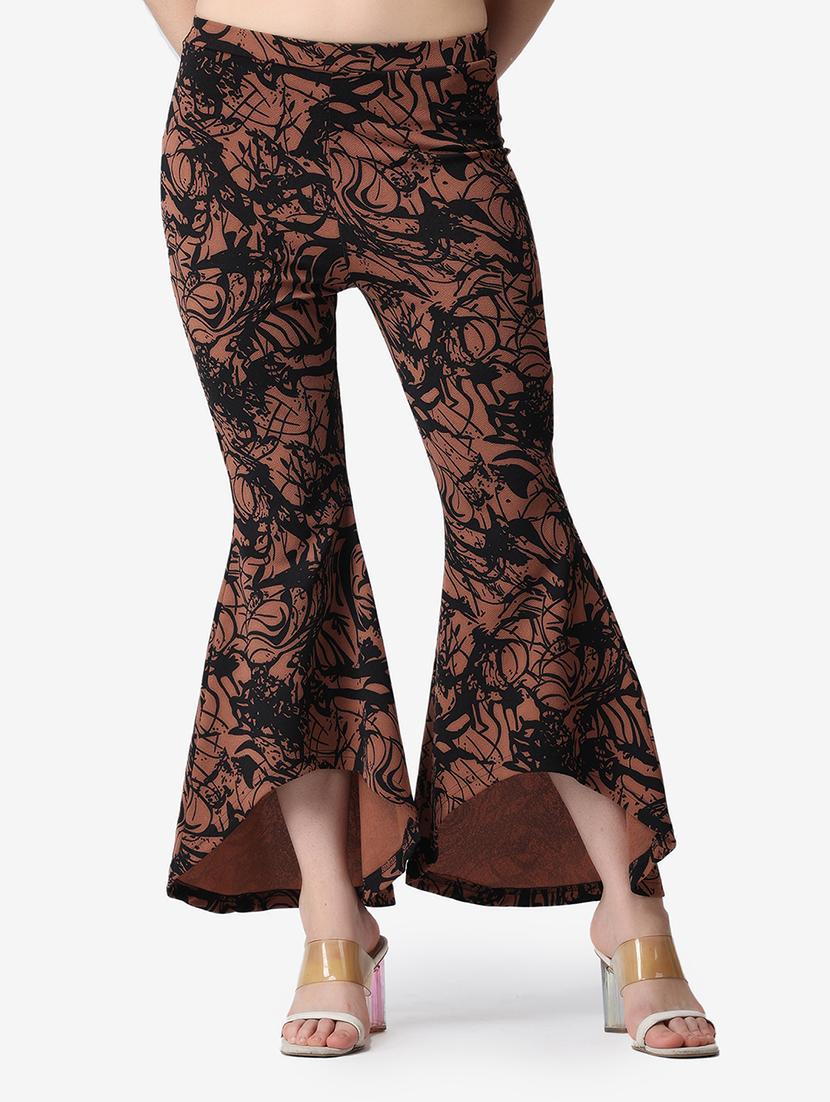 women printed relaxed fit bootcut trouser - 21523498 - Zoom Image - 0