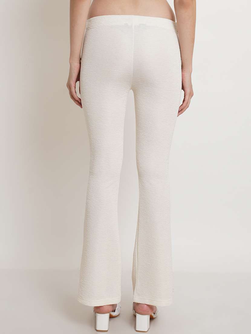 women self design regular fit bootcut trouser - 21523509 - Standard Image - 2