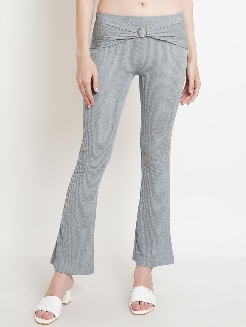 women self design regular fit bootcut trouser - 21523515 -  Zoom Image - 0