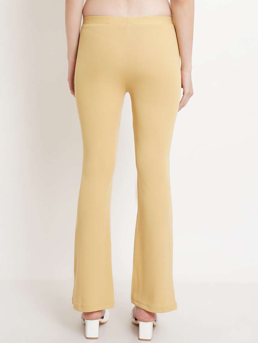 women solid regular fit bootcut trouser - 21523516 - Standard Image - 2
