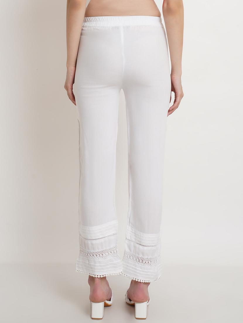 women solid relaxed fit peg trouser - 21523526 - Standard Image - 2
