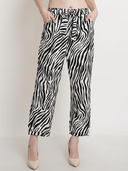 women animal printed relaxed fit peg trouser - 21523530 -  Standard Image - 0