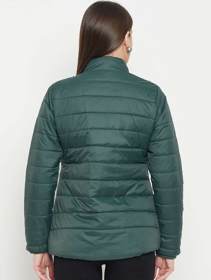 women solid long sleeves bomber jacket - 21523540 -  Standard Image - 2