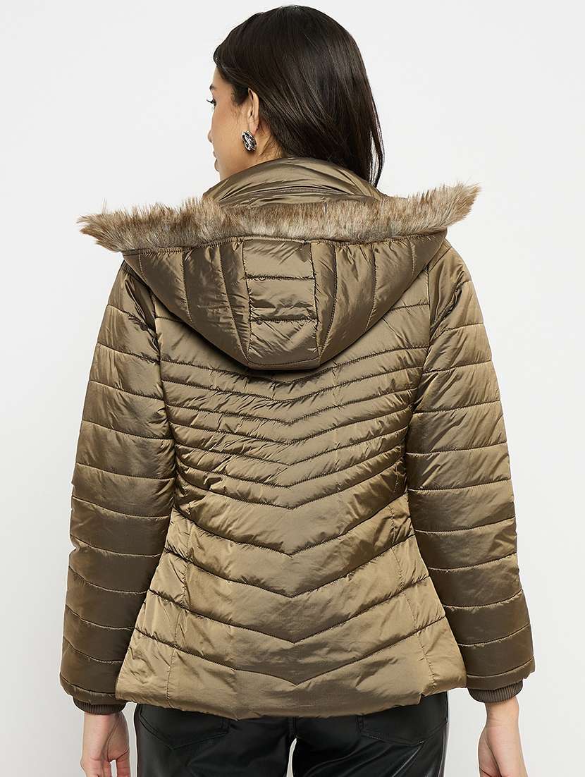 women solid long sleeves quilted jacket - 21523562 -  Standard Image - 2