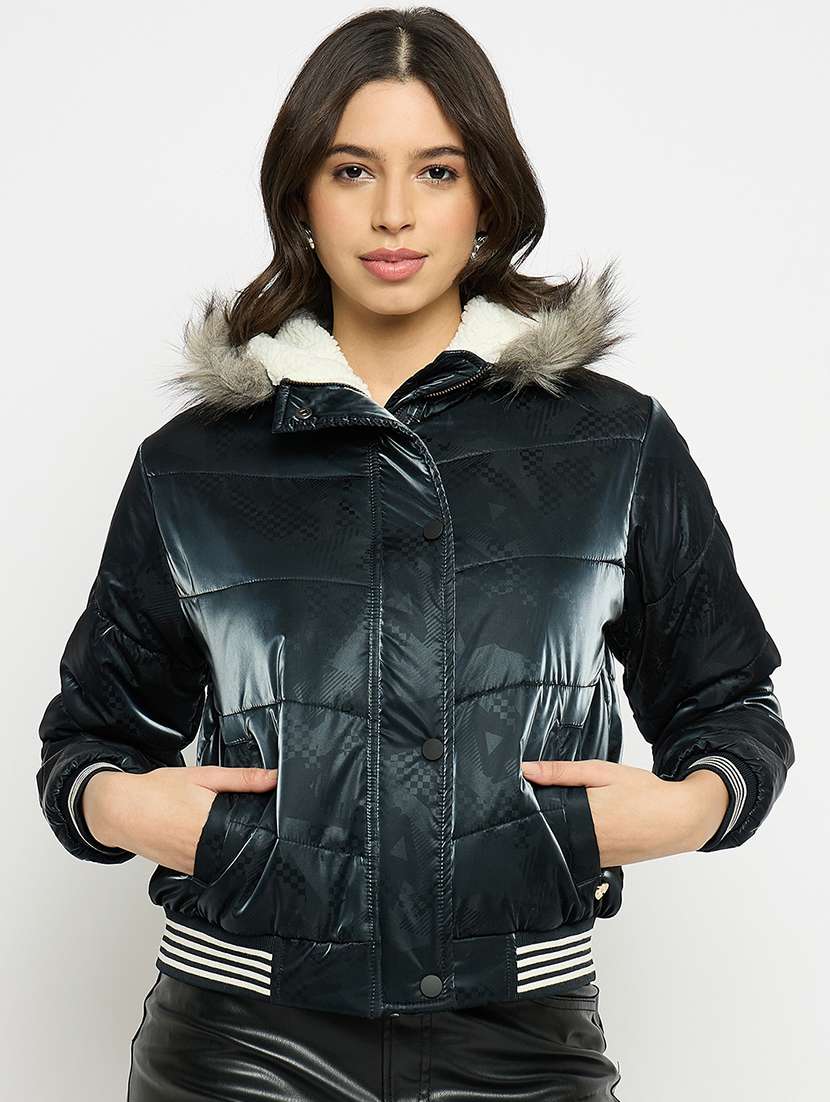 women printed long sleeves quilted jacket - 21523563 - Zoom Image - 0