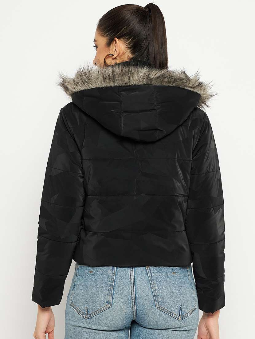 women solid long sleeves quilted jacket - 21523567 -  Standard Image - 2