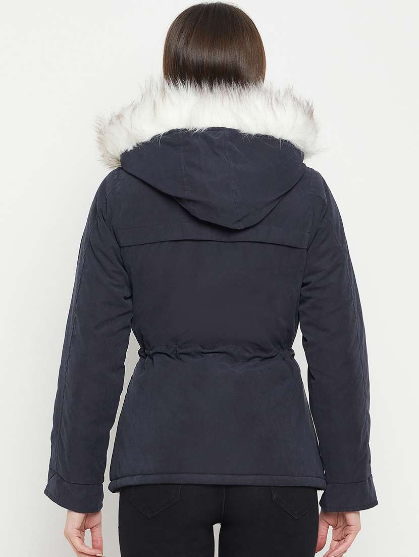 women solid long sleeves quilted jacket - 21523576 - Standard Image - 2