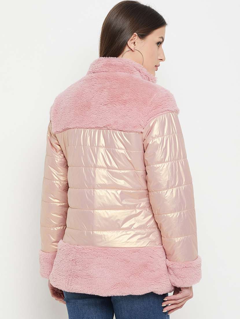 women solid long sleeves bomber jacket - 21523578 - Standard Image - 2