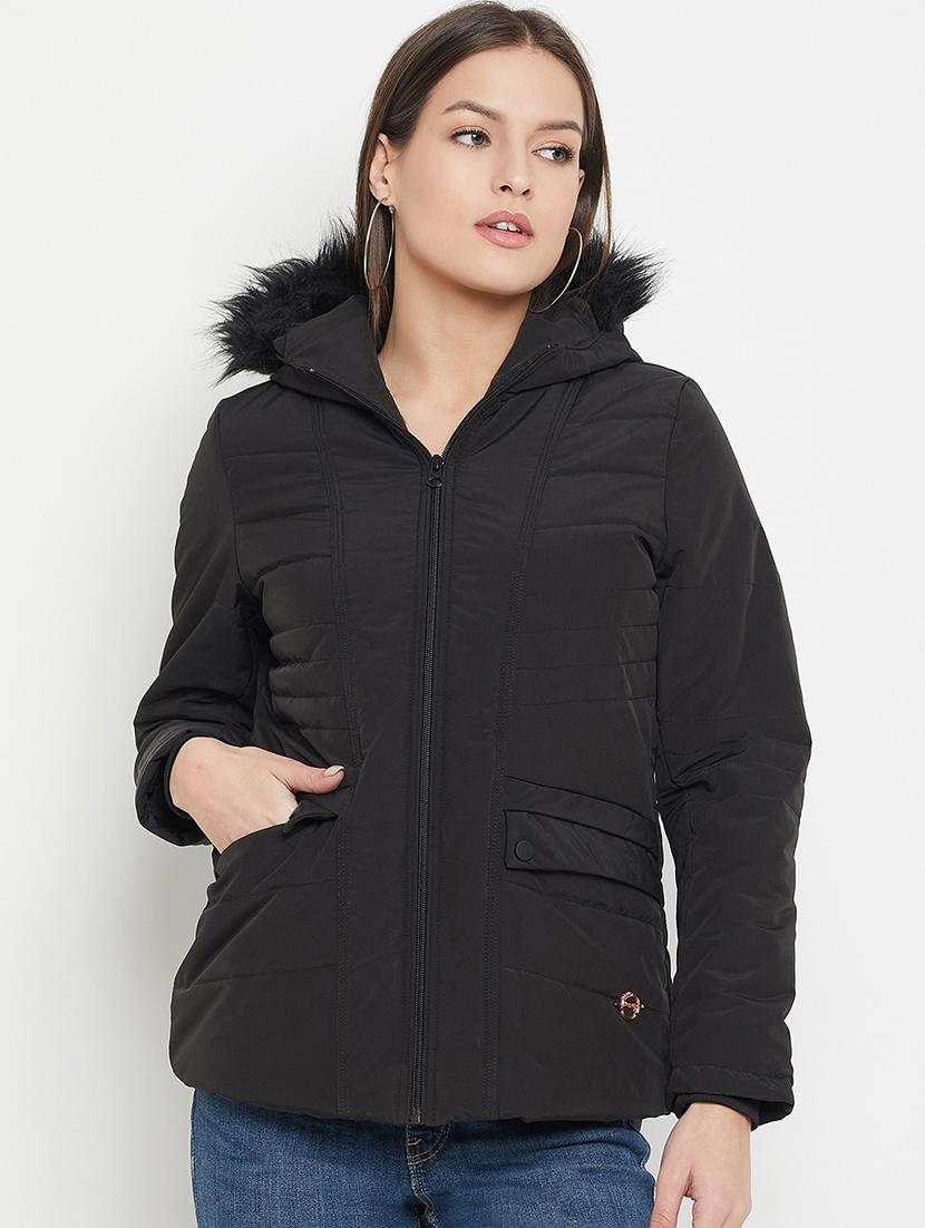 women solid long sleeves quilted jacket - 21523579 - Zoom Image - 0