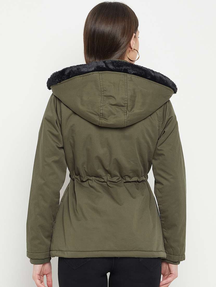 women solid long sleeves bomber jacket - 21523580 - Standard Image - 2
