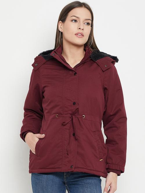 women solid long sleeves quilted jacket - 21523581 - Standard Image - 0