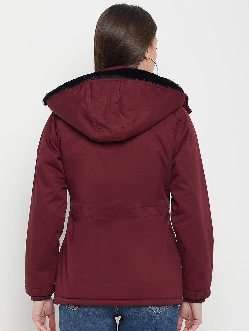 women solid long sleeves quilted jacket - 21523581 - Standard Image - 2