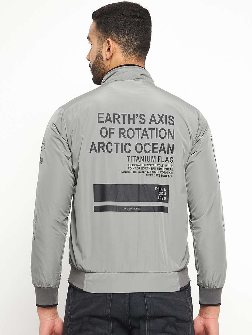 men grey solid biker jacket - 21523584 -  Standard Image - 2