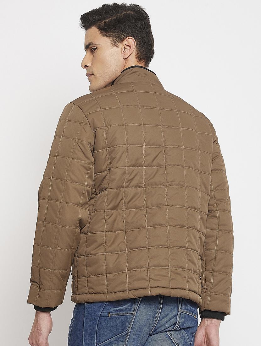 men long sleeve solid quilted jacket - 21523612 - Standard Image - 2