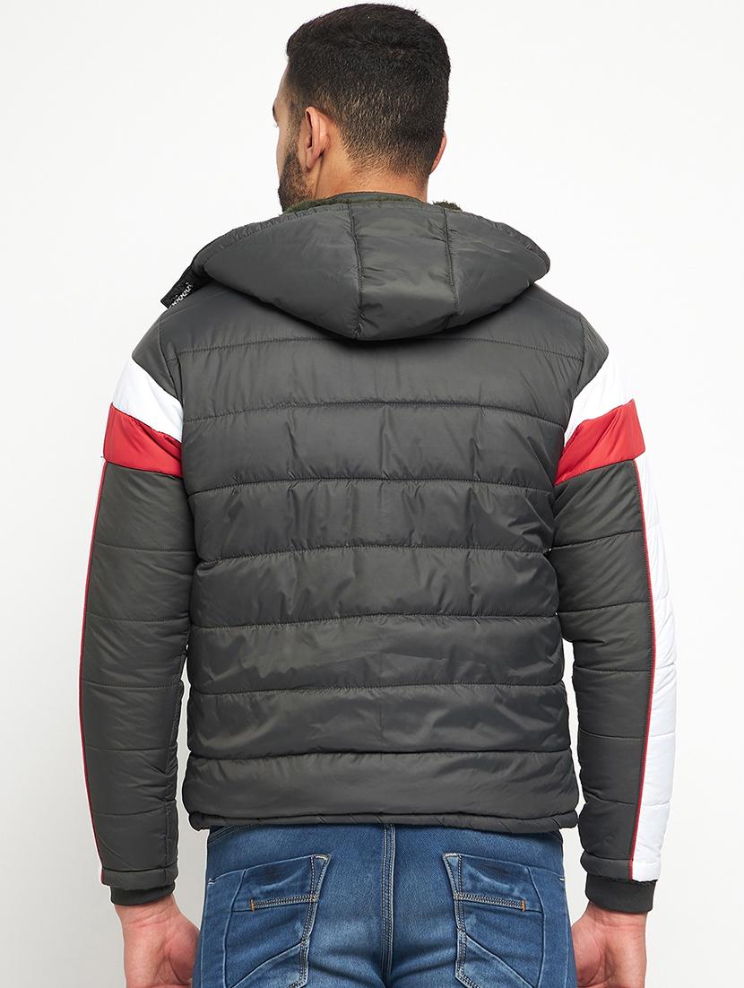 men long sleeve color block quilted jacket - 21523694 - Standard Image - 2