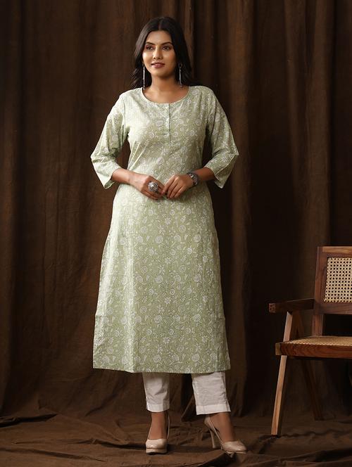women floral printed straight kurta - 21523718 - Standard Image - 0