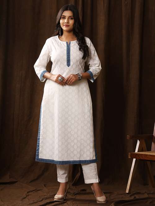 women printed three quater sleeve straight kurta - 21523720 -  Standard Image - 0
