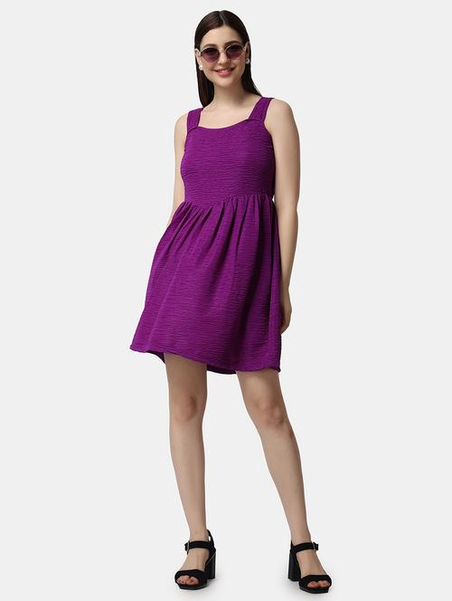 women solid sleeveless fit & flare dress - 21523779 -  Standard Image - 0
