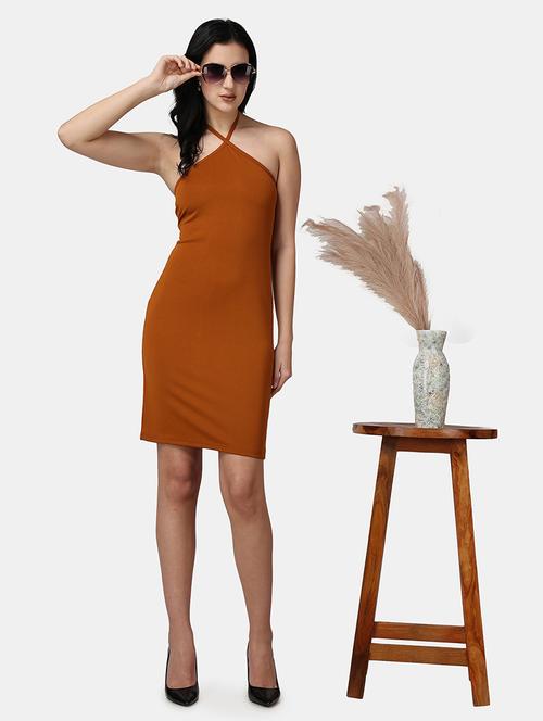 women solid halter neck bodycon dress - 21523783 -  Standard Image - 0