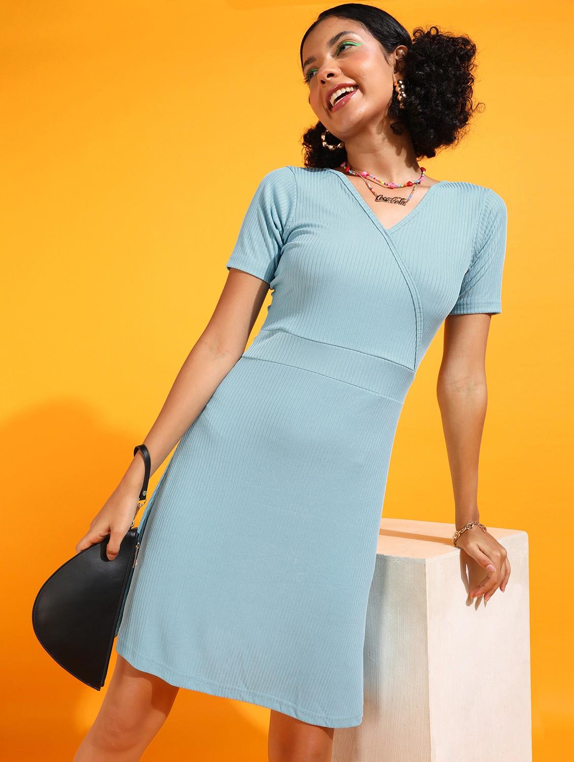 blue polyester bodycon dress - 21523801 - Zoom Image - 0