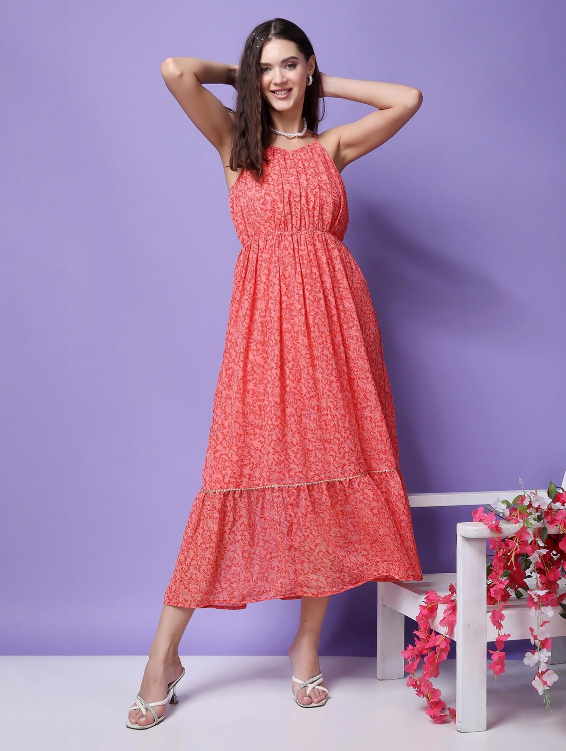 women floral printed sleeveless tiered dress - 21523847 - Zoom Image - 0