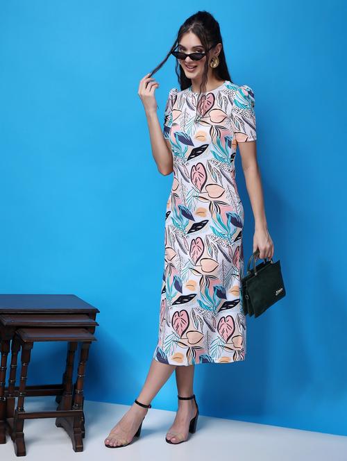 women printed short sleeves sheath dress - 21523852 -  Standard Image - 0