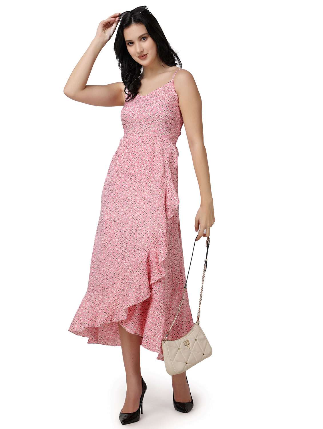 women floral printed sleeveless wrap dress - 21523862 -  Zoom Image - 0