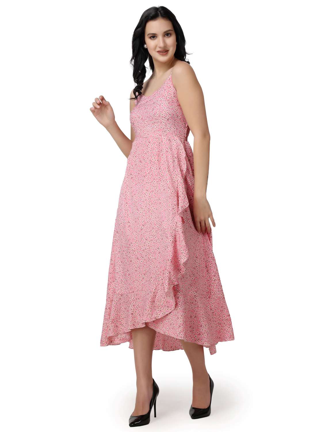 women floral printed sleeveless wrap dress - 21523862 - Standard Image - 2