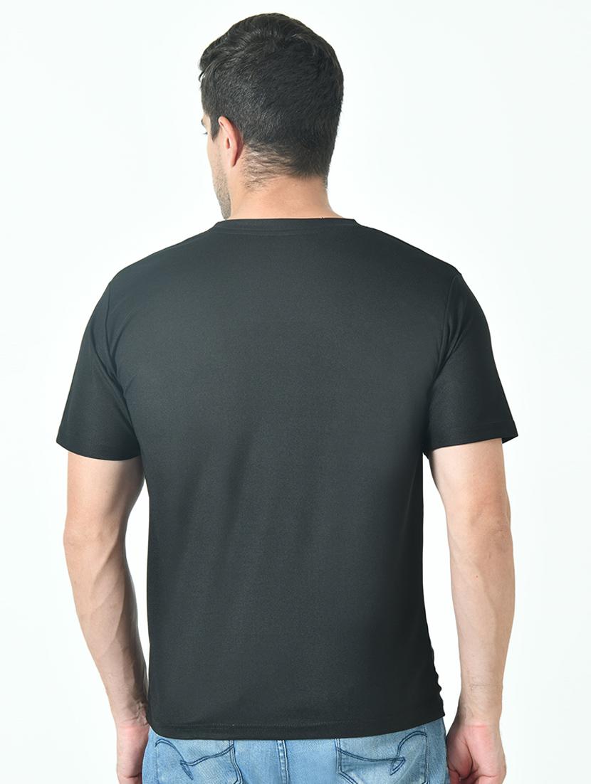 men black poly cotton plain t-shirt - 21523909 - Standard Image - 2
