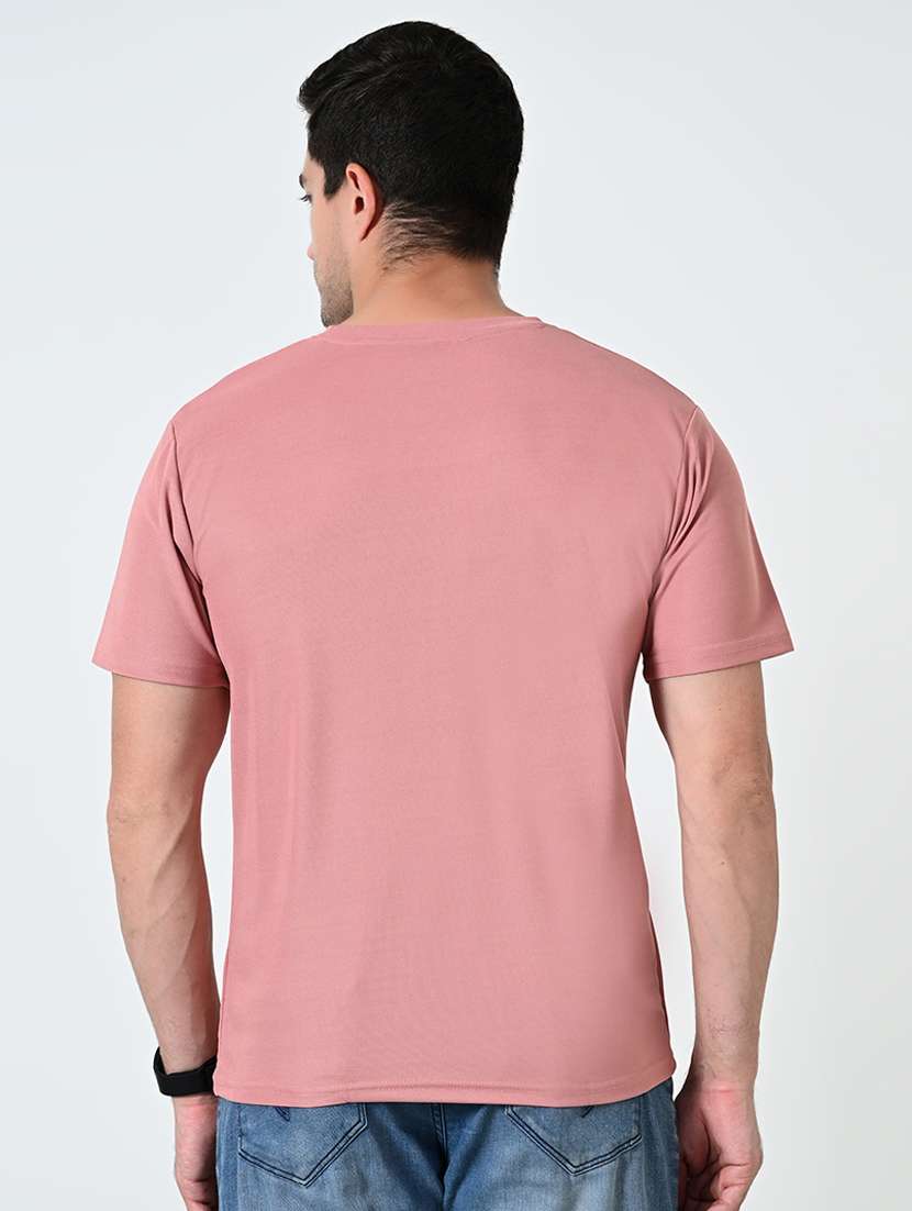 men pink poly cotton plain t-shirt - 21523913 -  Standard Image - 2