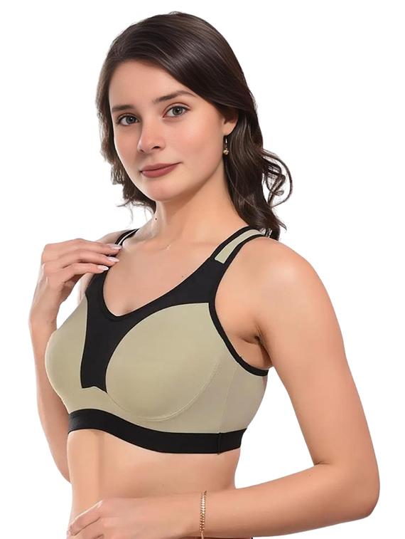 women green cotton blend sports bra - 21523997 - Standard Image - 2