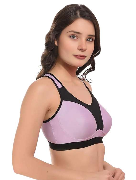 women lavender cotton blend sports bra - 21524000 - Standard Image - 2