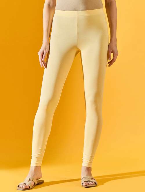 women yellow cotton leggings - 21524012 -  Standard Image - 0