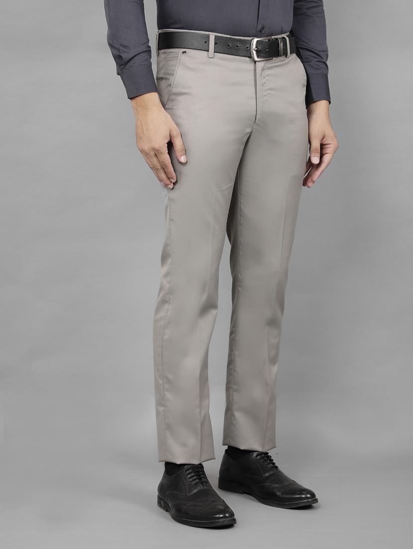 men grey flat front formal trouser - 21524039 - Standard Image - 2