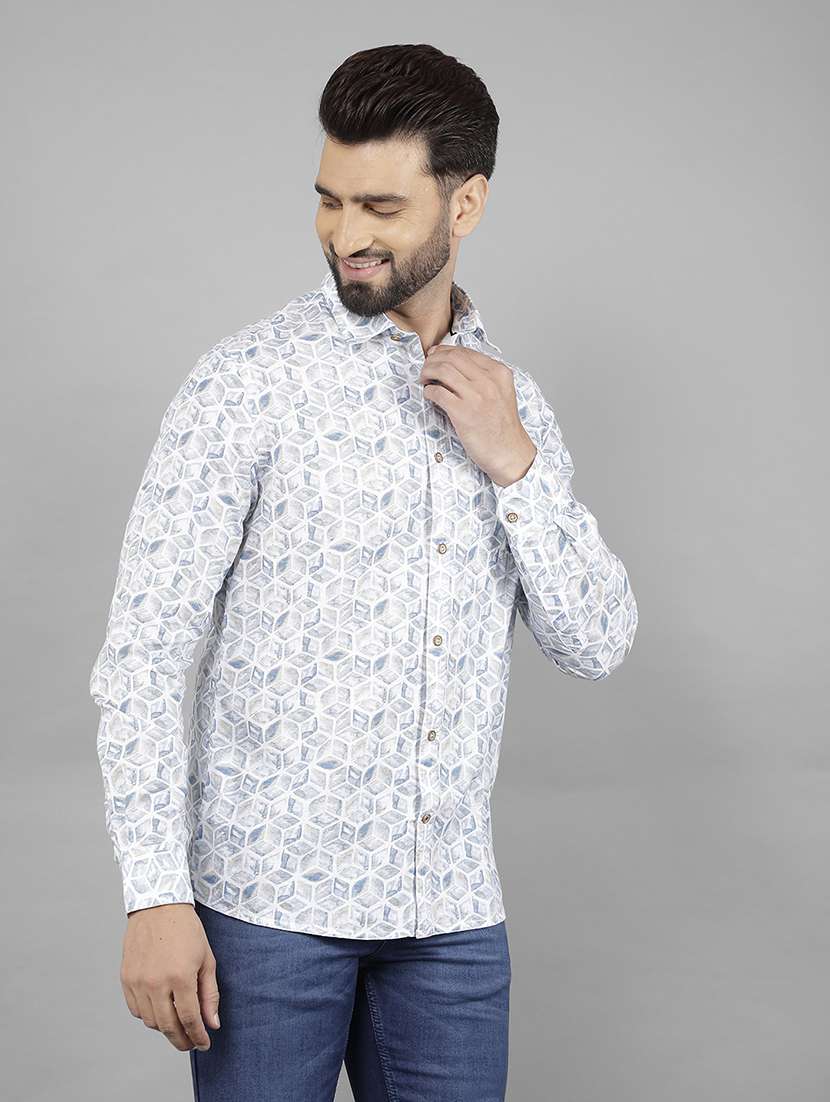 men collared printed casual shirt - 21524048 -  Standard Image - 2