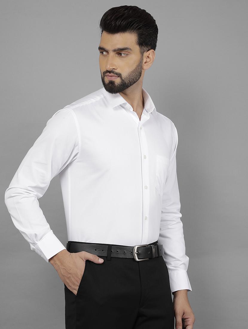 men white solid formal shirt - 21524056 - Standard Image - 2
