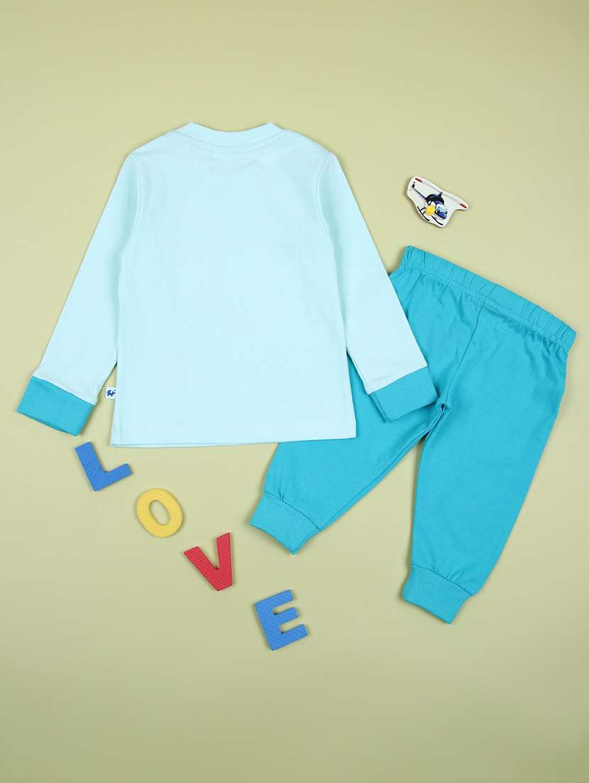 boys light blue printed full length sets - 21524125 -  Standard Image - 2