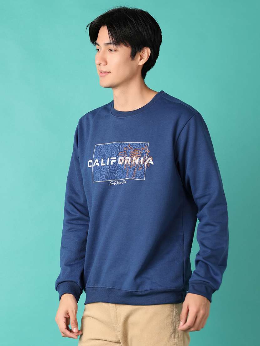 men long sleeves front print sweatshirt - 21524126 -  Standard Image - 2