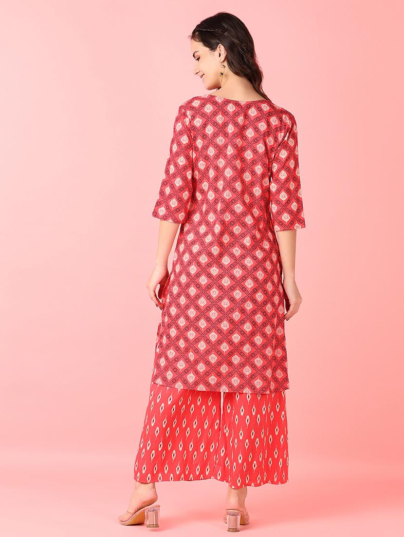 women printed kurta palazzo set - 21524160 - Standard Image - 2