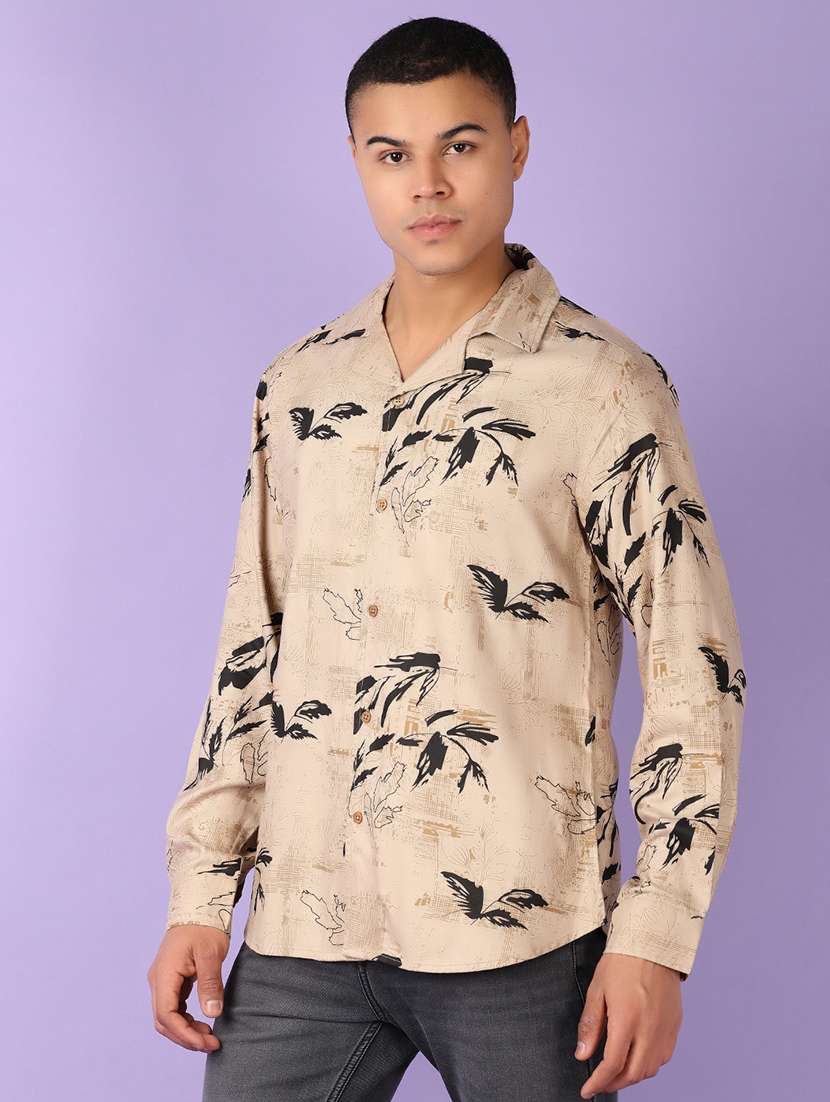 men printed long sleeve casual shirt - 21524182 -  Standard Image - 2