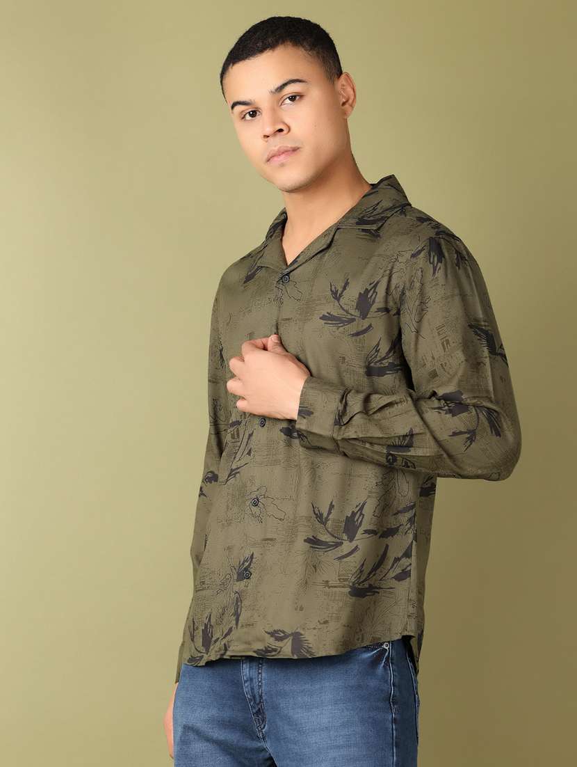 men printed long sleeve casual shirt - 21524183 -  Standard Image - 2