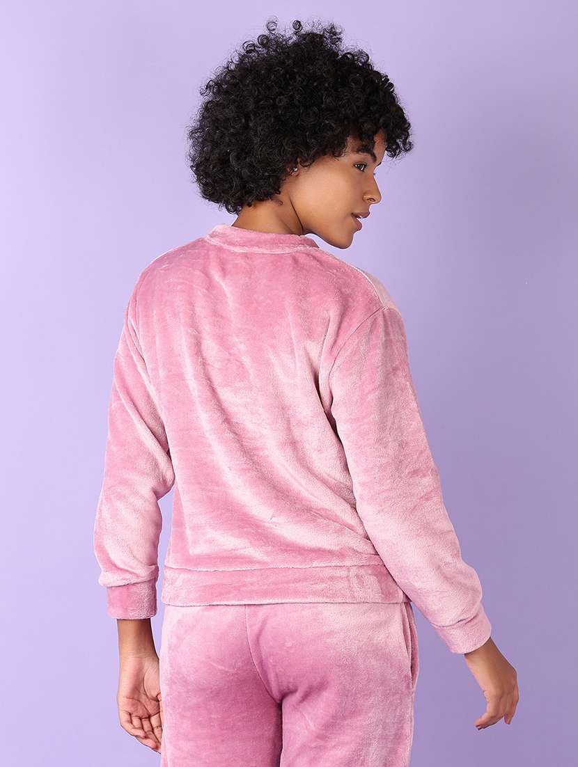 women solid long sleeve sweatshirt - 21524278 - Standard Image - 2
