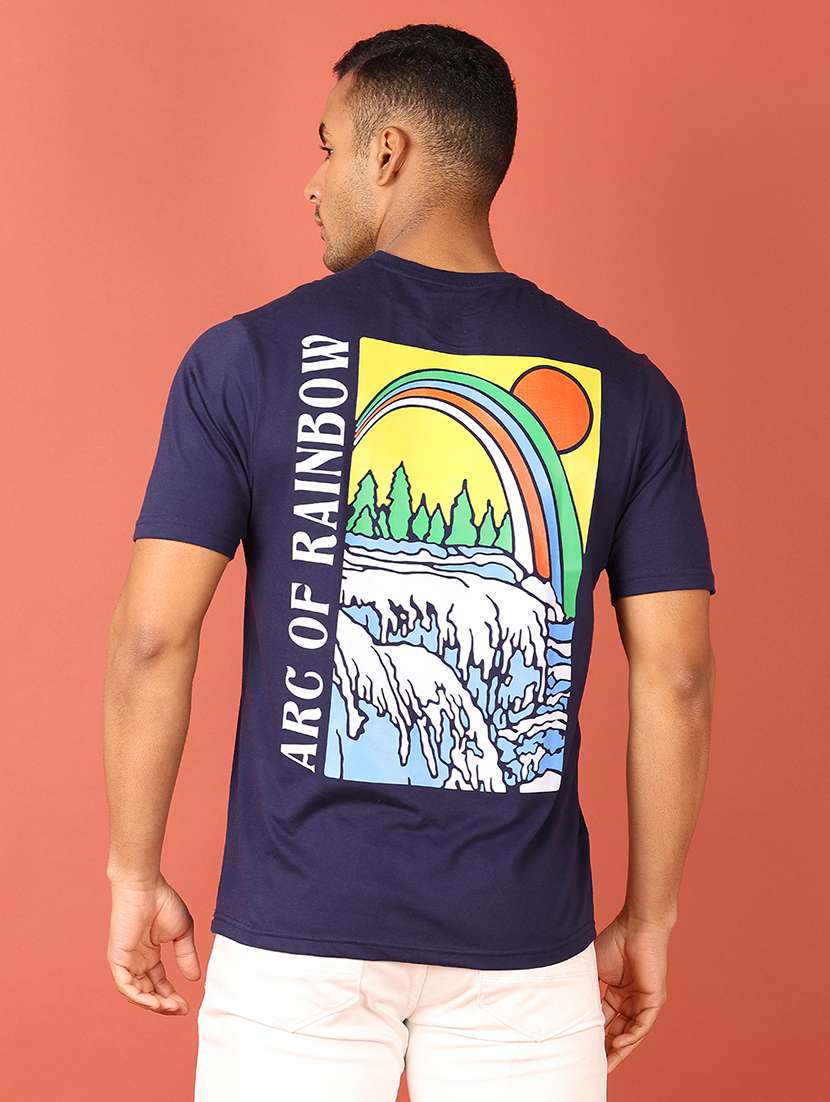 men round neck front & back print regular fit t-shirt - 21524284 -  Standard Image - 2