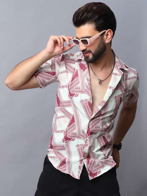 men collared printed casual shirt - 21524825 - Standard Image - 0