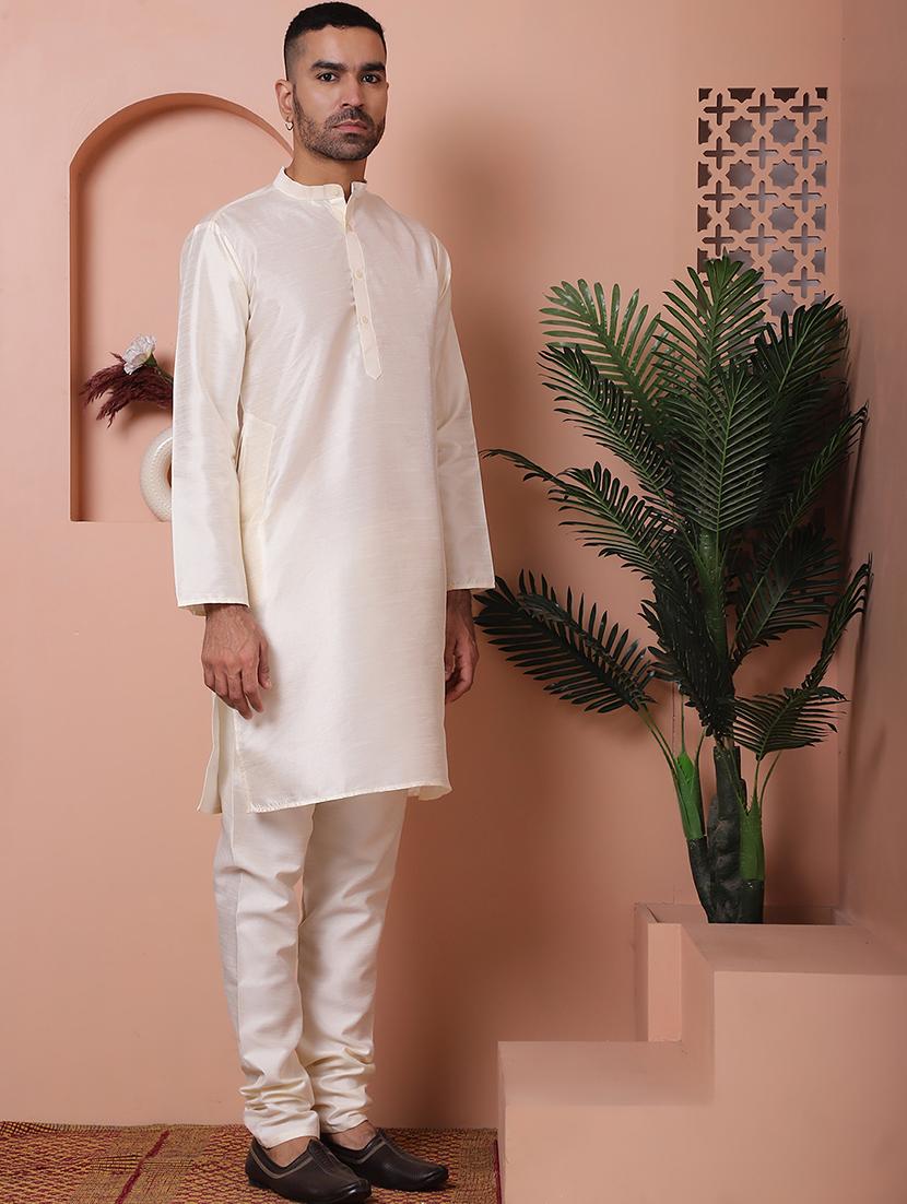 men mandarin neck kurta pyjama with jacket ethnic wear set - 21524864 - Standard Image - 2
