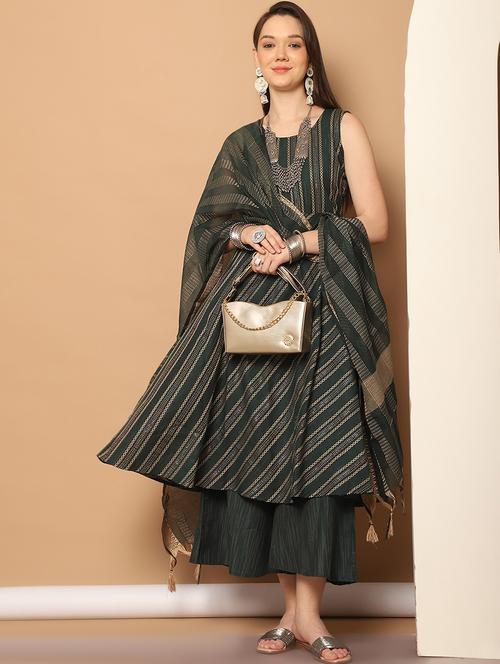 women printed sleeveless kurta palazzo set - 21525001 - Standard Image - 0